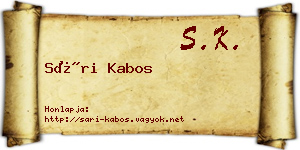 Sári Kabos névjegykártya
